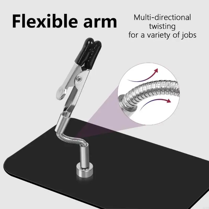 Q84D 2/4Pcs Helping Hands Soldering Aid with Flexible Gooseneck Metal Arms Third Hand for Automobile Electronics Soldering Helping Hands