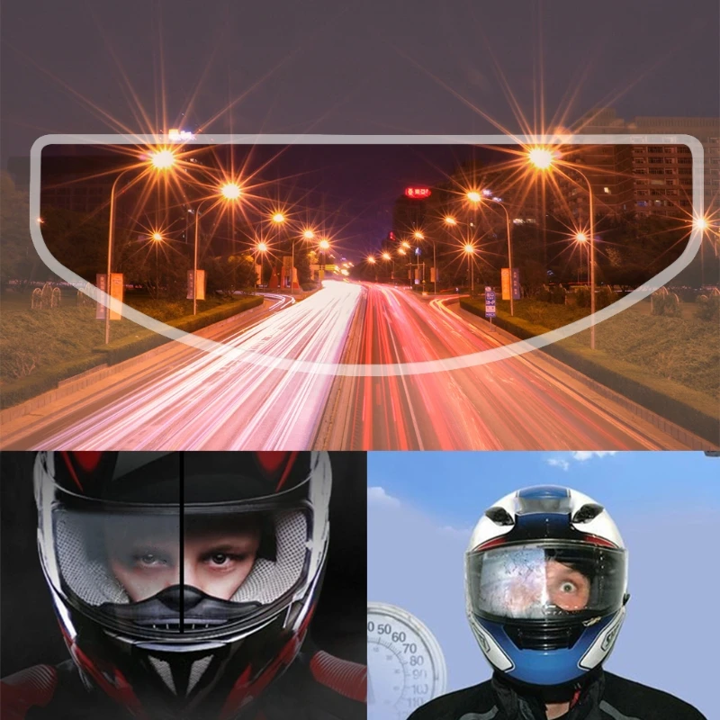 

Motorcycle Helmet Shield Anti-scratch Anti-Fog Film Clear Visor Lens Insert Fog Resistant Rain Water Universal