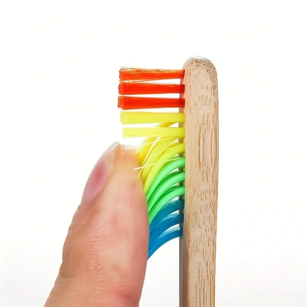 Vibrant Bamboo Toothbrush Set - Eco-Friendly, Soft-Bristle for Adults, Ideal for Home, Travel, and Hotel Use