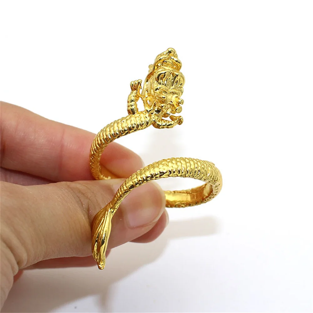 6Pcs Chinese Dragon Napkin Rings Metal Gold Animal Napkin Holder for Wedding Birthday Housewarming Party Table Decoration