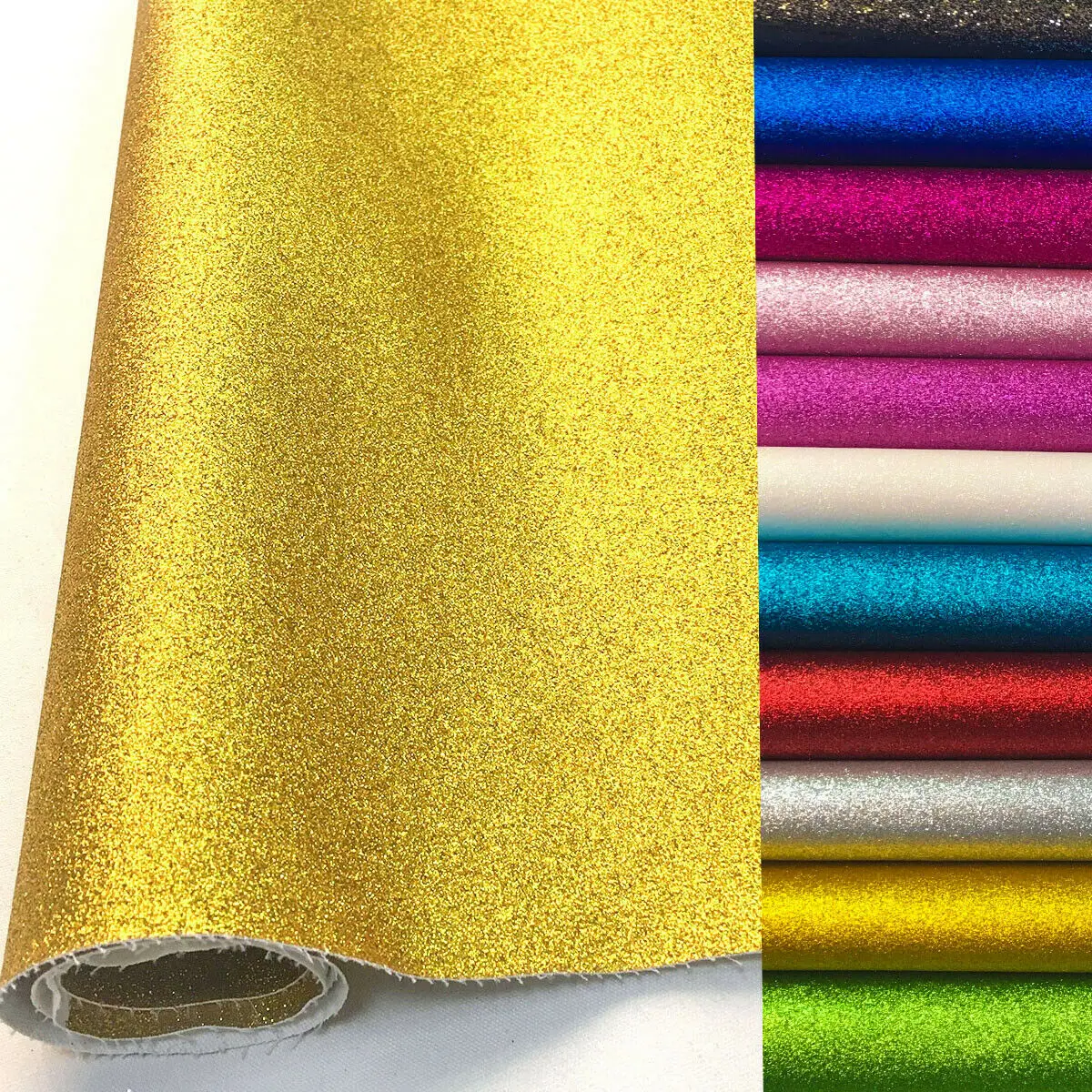 Iridescent Fine Glitter Vinyl Faux Leather Craft Fabric Roll - Sparkle Shiny Finish for DIY Projects, Bows, and Decor