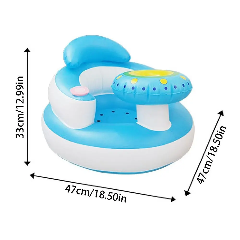 Cartoon Inflatable Baby Sofa Music Feature PVC Infant Inflatable Seating Chair Space-saving Waterproof