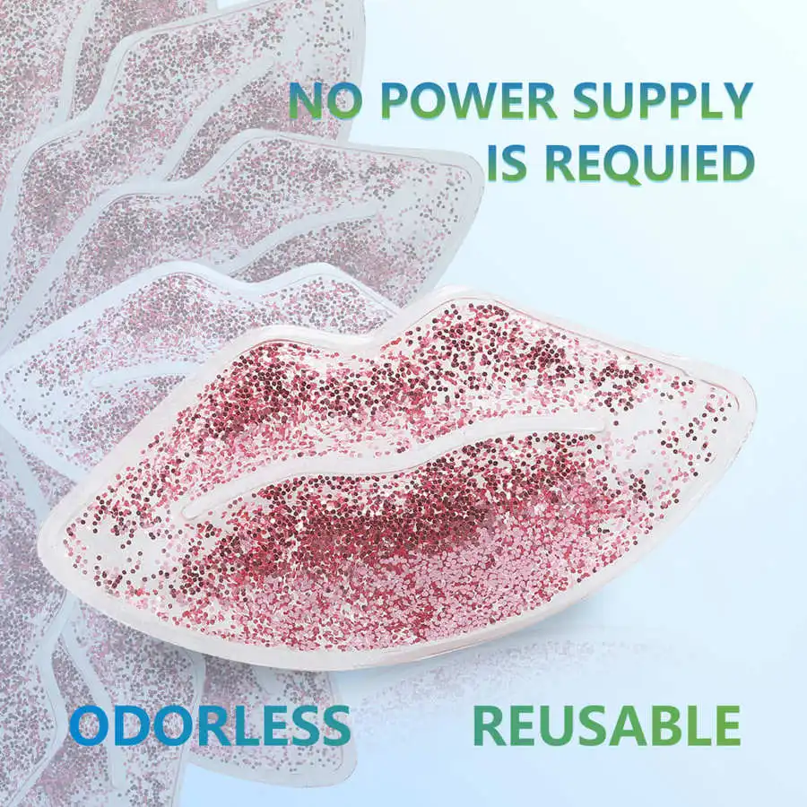 Description Picture 4 of item1PC Hot Cold Compress Gel Pack Reusable Lip Shaped Gel Ice Pack Reduce Swelling Pain Relief Lips Care Protection Patch Lip Mask