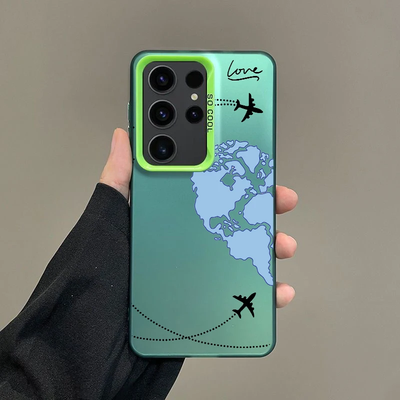 Silver IMD Cover with World Map and Travel Love Design