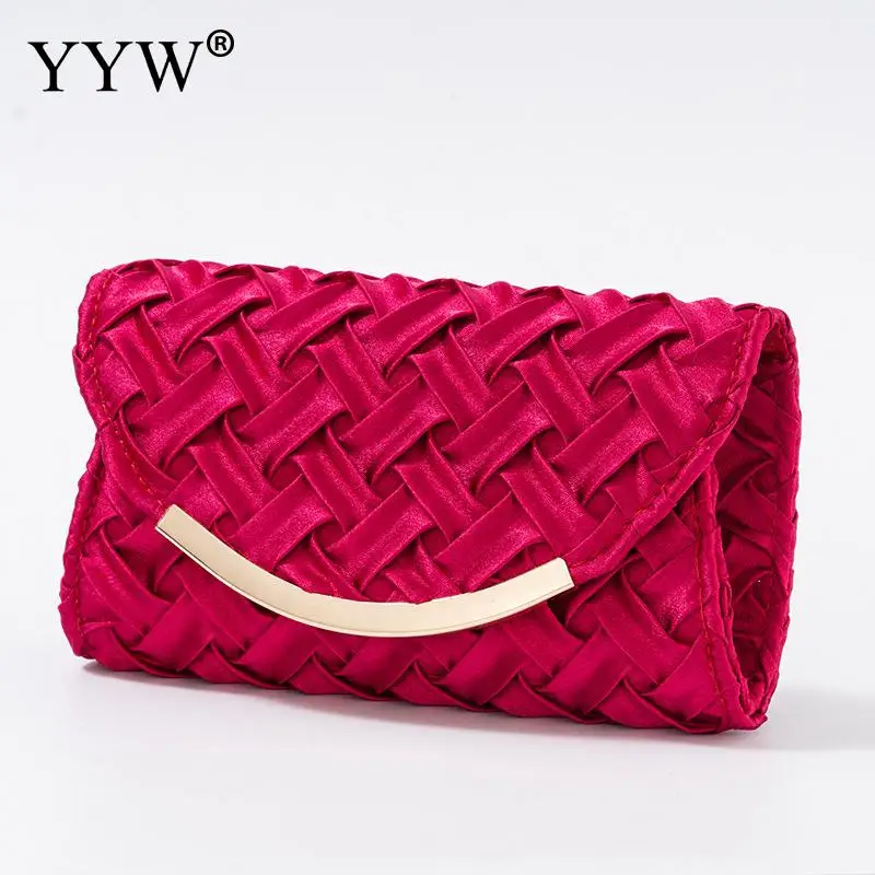 2023 New Women's Silk Hand-woven Hand-made Lock Handbags Flap Chain Shoulder Messenger Crochet Bag Dinner Party Clutch Bag