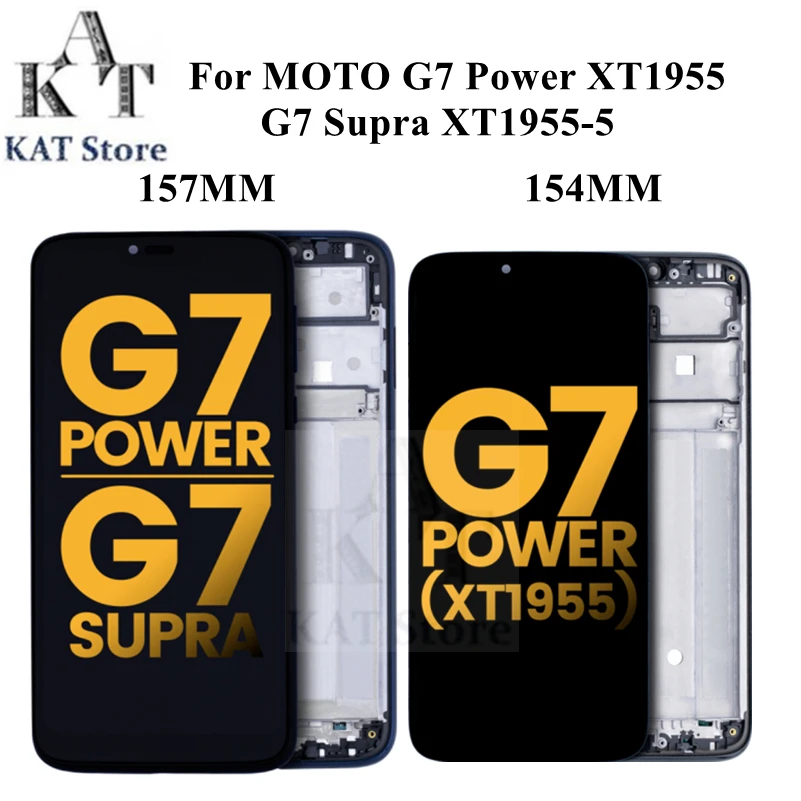 

For Motorola Moto G7 Power XT1955 Supra XT1955-5 2019 LCD Digitizer Touch Screen Assembly With Frame Spare Part Replacement
