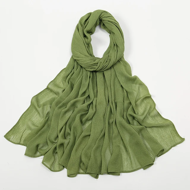 Nouveau Hijab en rayonne froissé pour femmes, écharpe musulmane, châles longs, Turban islamique solide, bandeau Heascarf, bandeau Ramandan