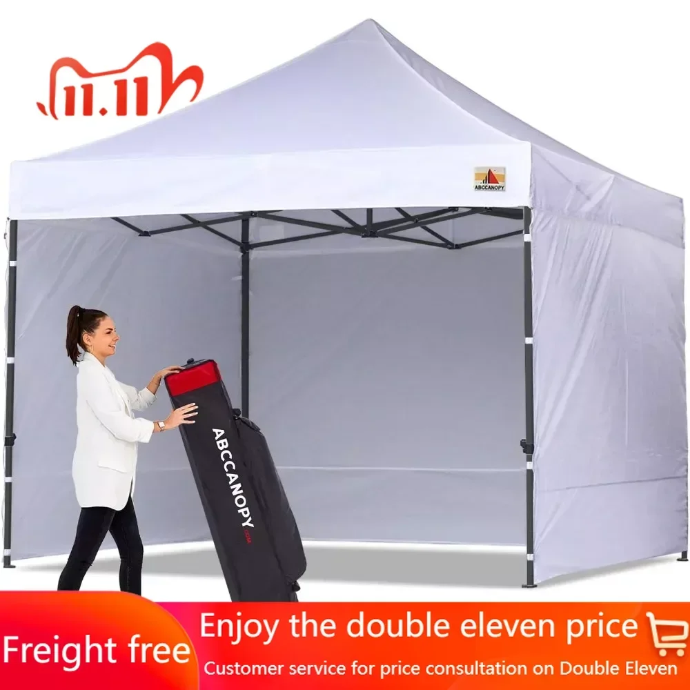 

Heavy Duty Pop Up Canopy Tent With Sidewalls 10x10 Camping Supplies White Freight Free Garden Waterproof Outdoor Awnings Tents