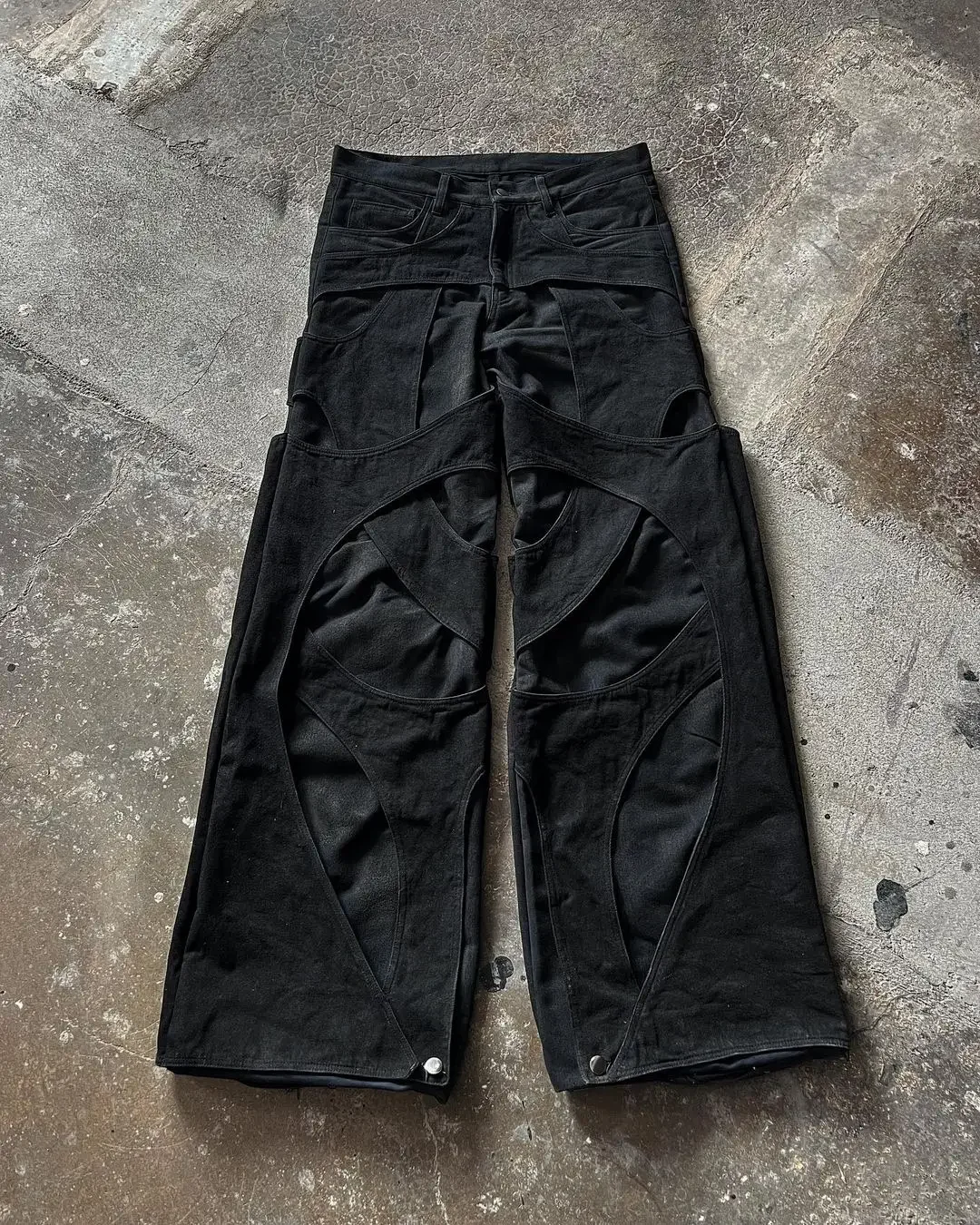 2024 New Gothic Retro Jeans for Men Wide Leg Straight Black Y2k Baggy Jeans Harajuku Hip Hop High Waist Denim Pants Streetwear 6