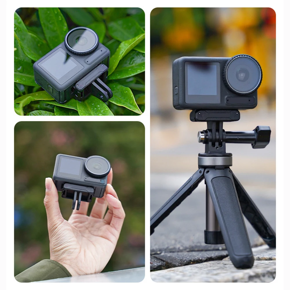 DJI 액션 3 용 셀프 스틱 베이스, 180 도 자유 회전, 액션 카메라 어댑터, 나사 포함 분리 방지 어댑터