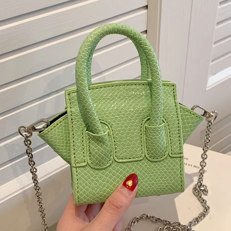 Luxury Women Prom Mini Handbags Designer Alligator Crocodile Leather Chain  Messenger Bags Ladies Purple Green Chic Crossbody Bag