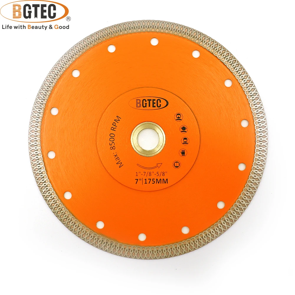 BGTEC 1pc 7/8/9/10/12/14 Inch X Mesh Turbo Diamond Saw Blade Tile Cutter Marble Ceramic Porcelain Hot Pressed Cutting Disc