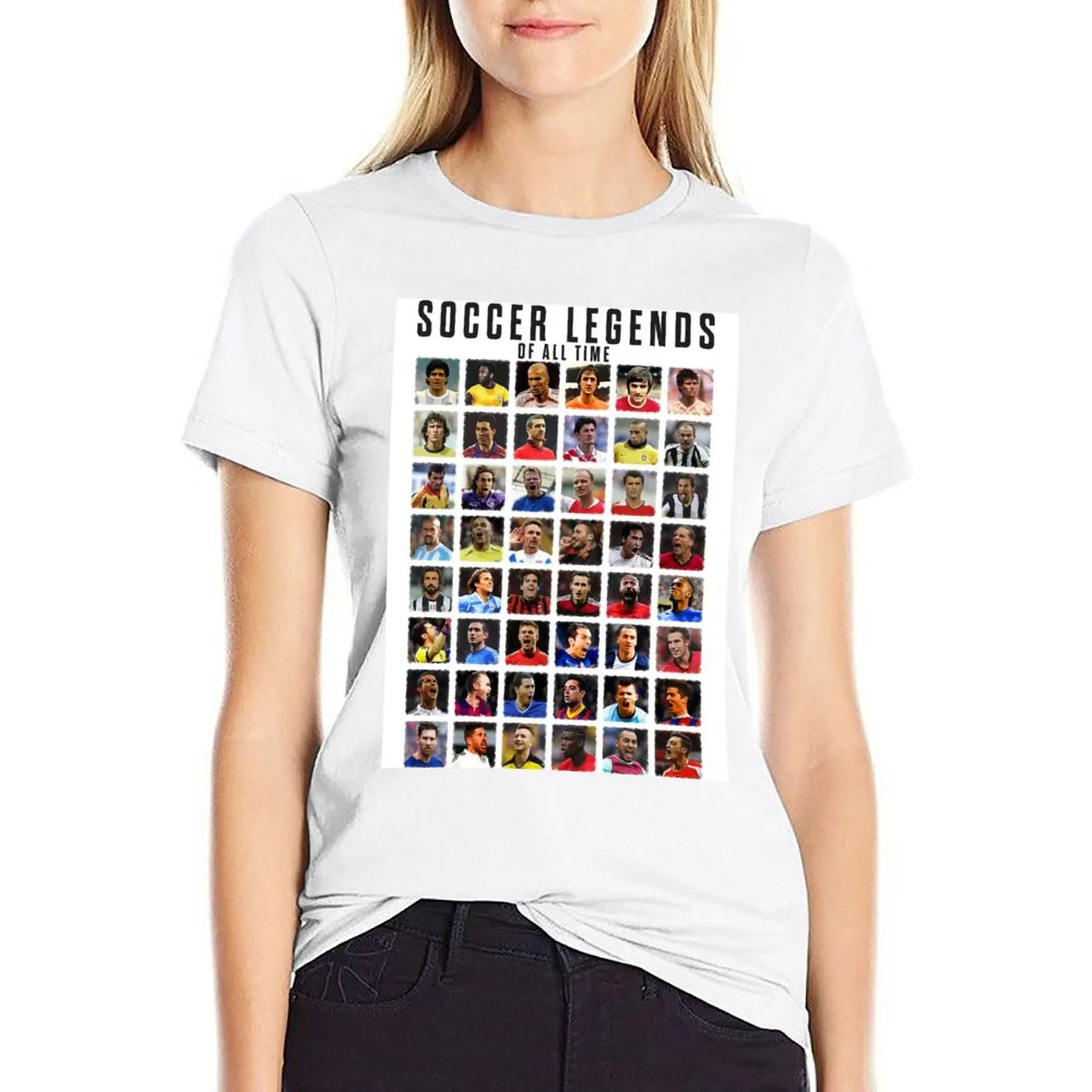 

Soccer Legends T-shirt summer tops tees aesthetic clothes oversized t shirts for Women