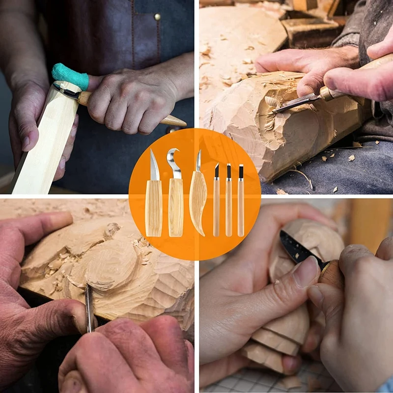 6PCS Wood Whittling Kit, Stainless Steel Tools Set For Beginner Carving For Adults And Kids Beginners Wood Carving Kit wood router table