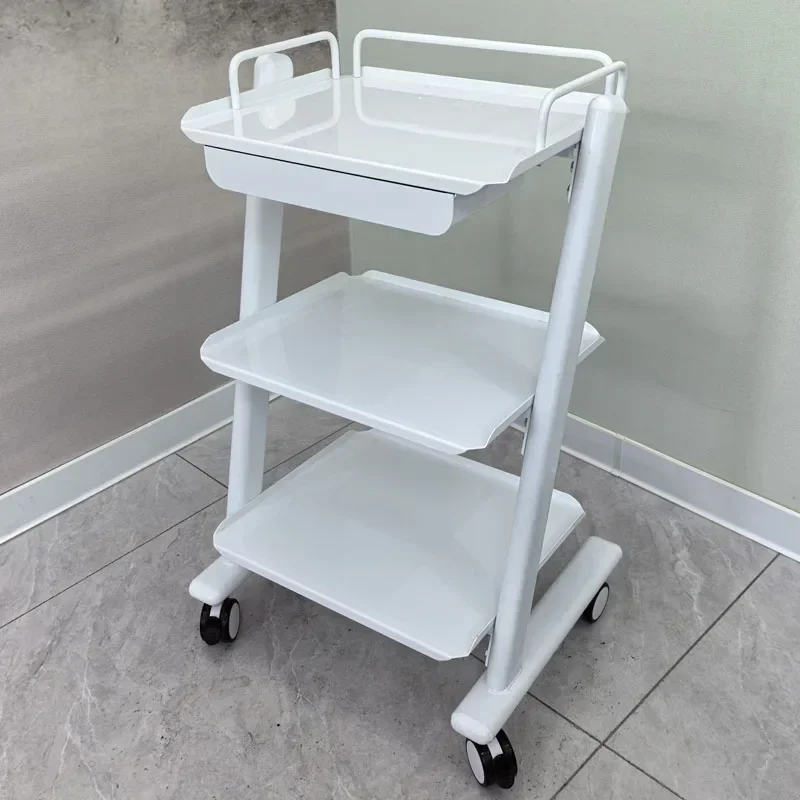 Aesthetic Auxiliary Cart Beauty Salon Station Cosmetic Helper Trolley Food Serving Wheels Storage Mobile Tool Manicure Support