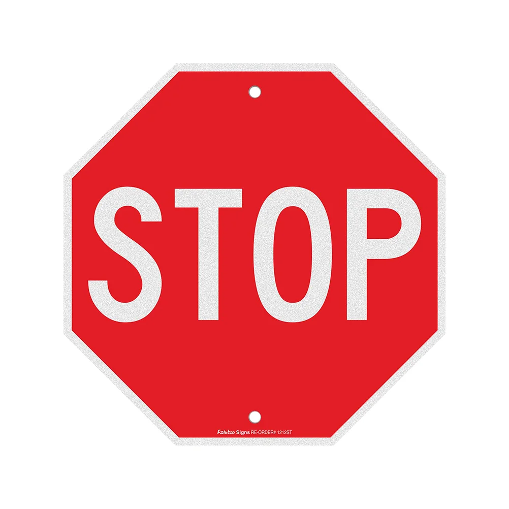 

Street Signs for Bedroom Emblems The STOP Safety Aluminum Plate Reflective