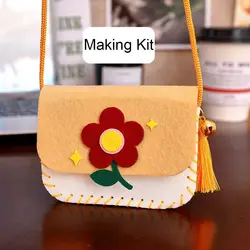 Charming DIY Cartoon Felt Bag Craft Kit (Flower)