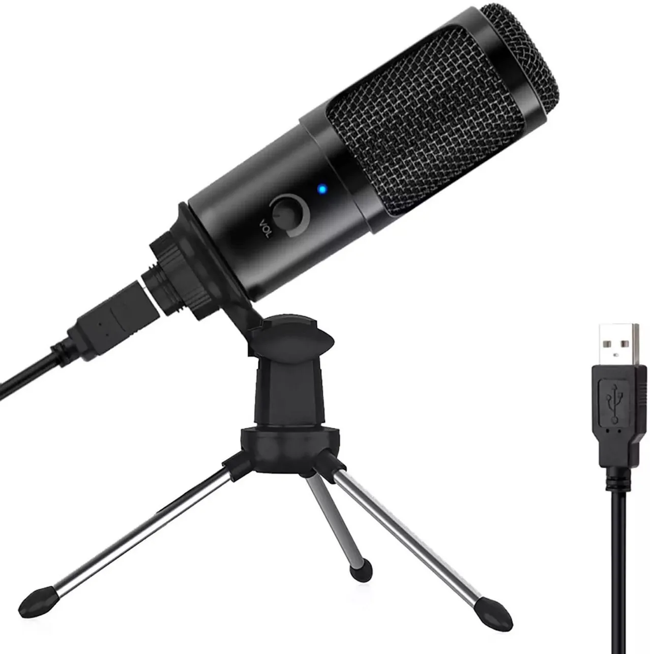 USB Microphone with Mic Gain 192Khz/24Bit Podcast PC Microfone Youtube Computer Condenser for Mic Recording Gaming Streaming