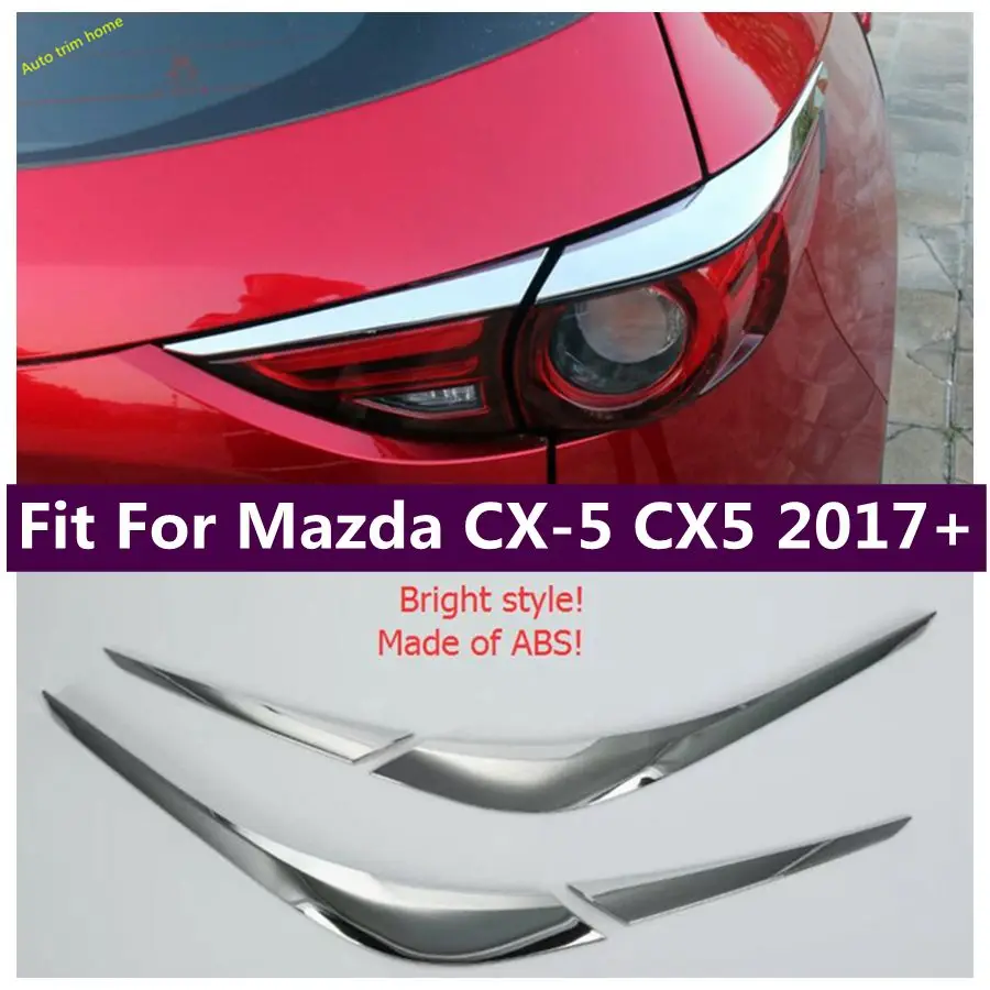 

For Mazda CX-5 CX5 2017 - 2023 Chrome Rear Tail Bumper Fog Lamps Lights Eyebrows Strips Decor Cover Trim Exterior Accessories