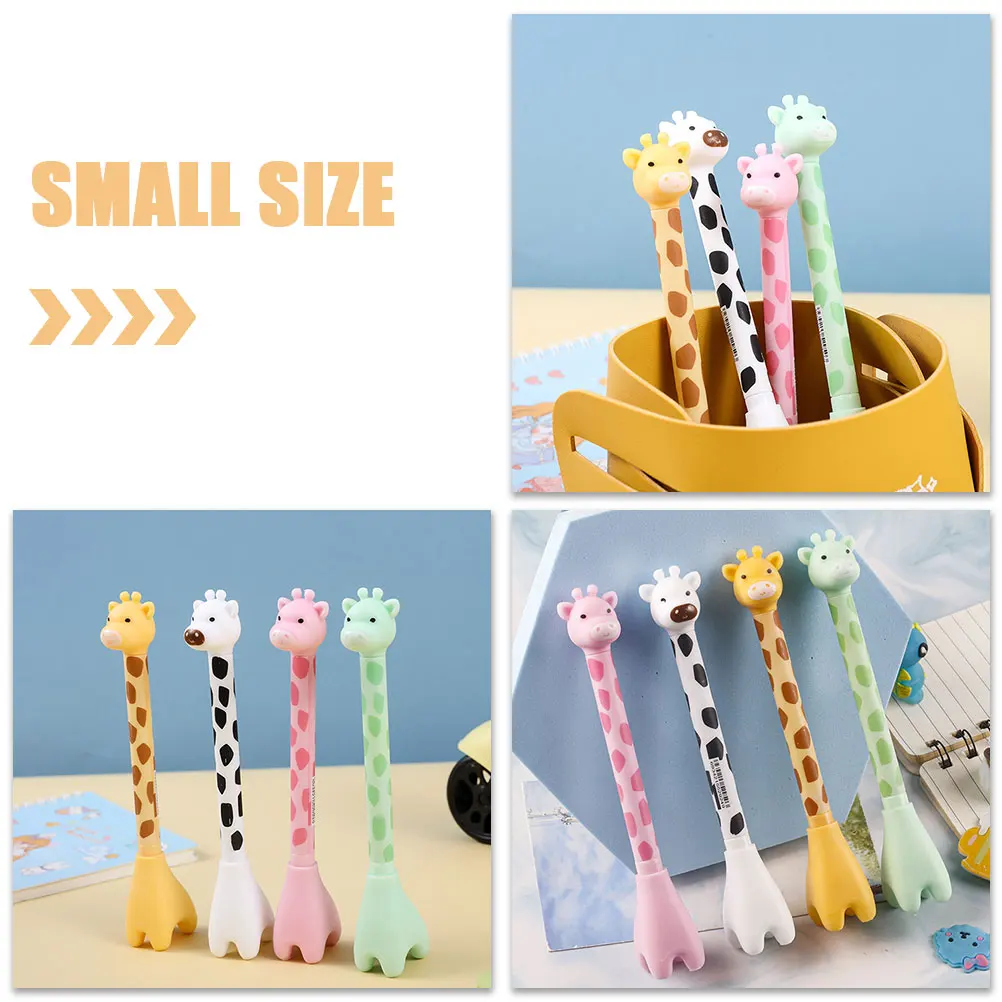 12 Pcs Decorate Giraffe Ballpoint Pen Student Cartoon Stationery Pp Multicolored Pens
