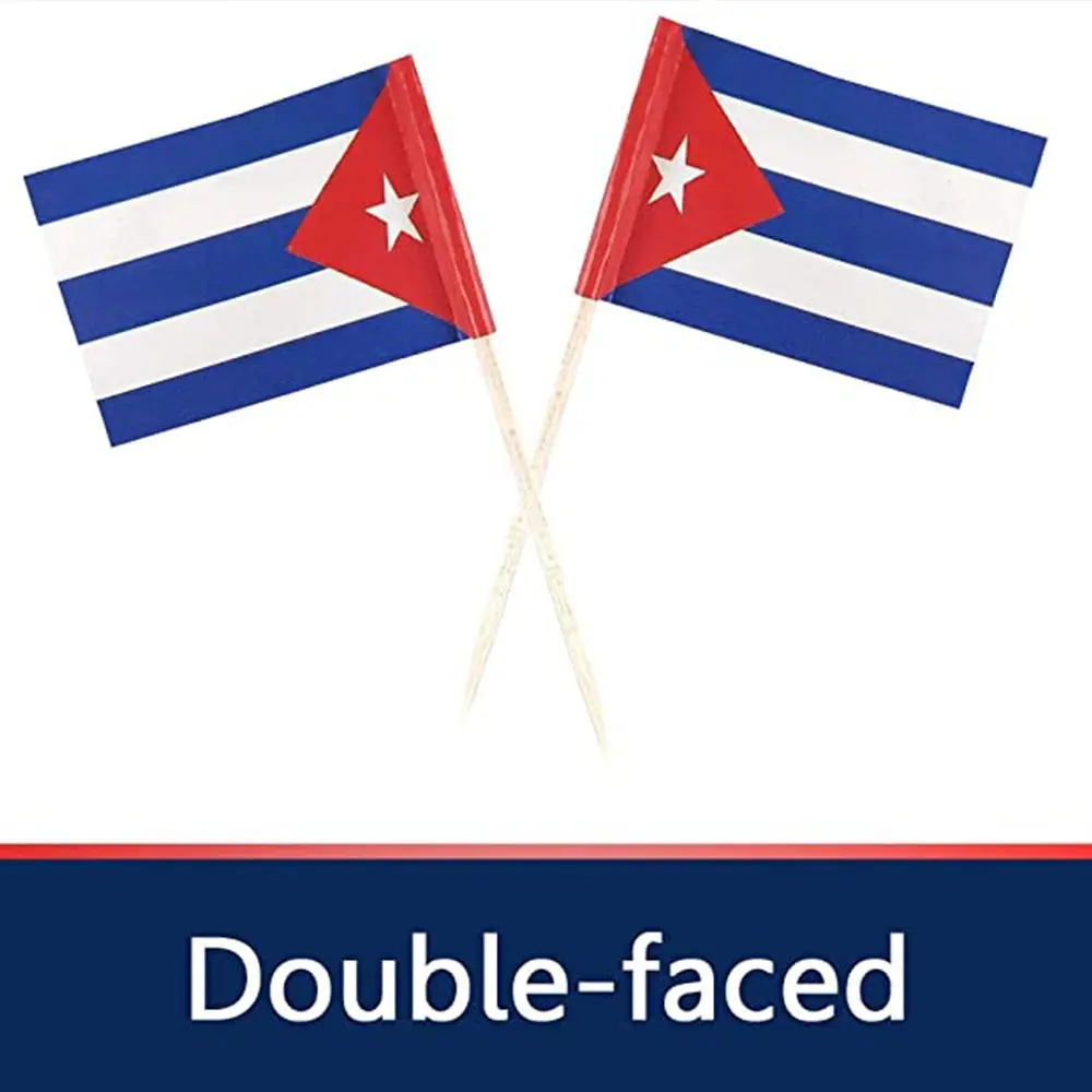 Paper Wedding Cuban Flag Cupcake Toppers Decorations