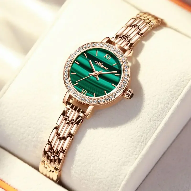 

Women's Watch Small Dial and Luxury Quartz Clock Gold Gift Fashion Waterproof Chic Elegant DRESS Bracelet Watch for Women