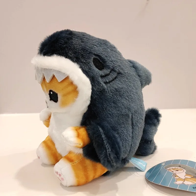 Kawaii Tempura Fried Shrimp Shark Cat Plush Doll Keychain Cartoon Anime Hobby Pendant Backpack Girlfriend Gift