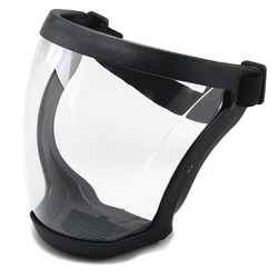 Transparent Anti - Fog Full Face Shield with Safety Glasses Protection (Black)