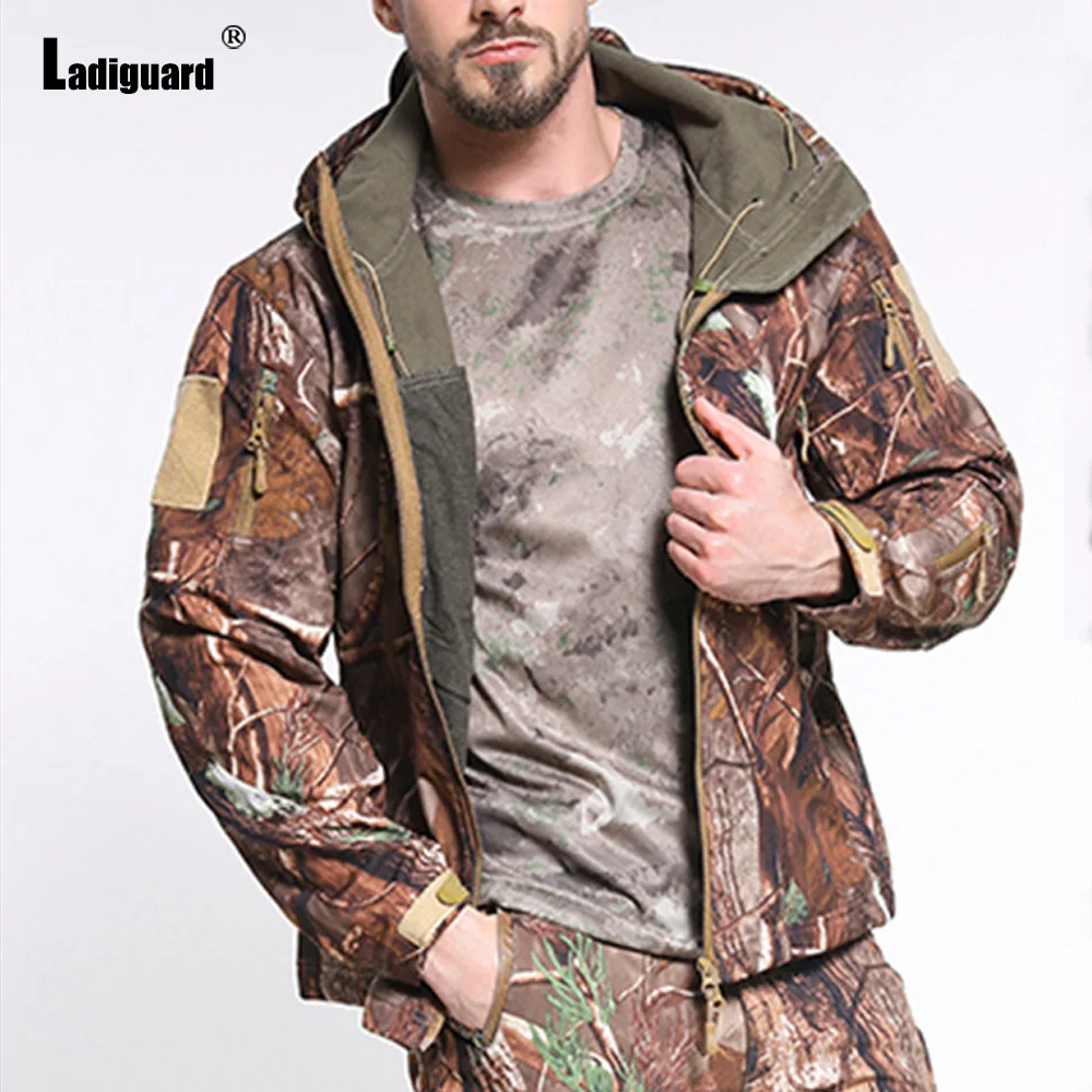 

Mens Fashion Jackets 2023 New Spring Outdoor Casual Zipper Pocket Jacket Winter Warm Hoodies Military Camouflage Top Outerwear