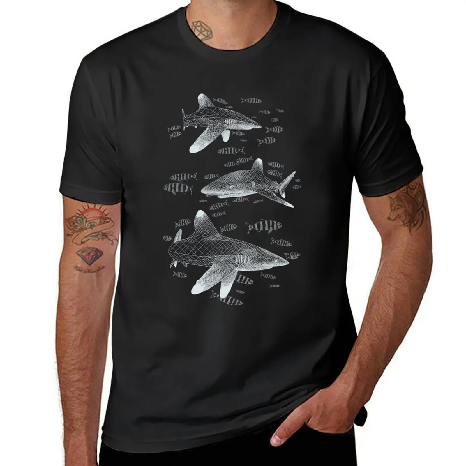 Oceanic Whitetip sharks (no background) T-Shirt for a boy anime mens t shirts pack