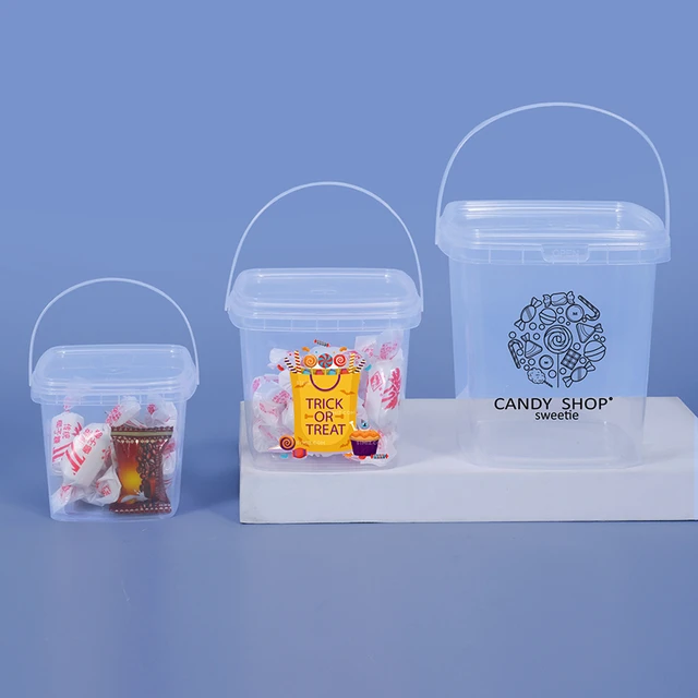 Clear Empty Plastic Storage containers with Lids - Square Plastic