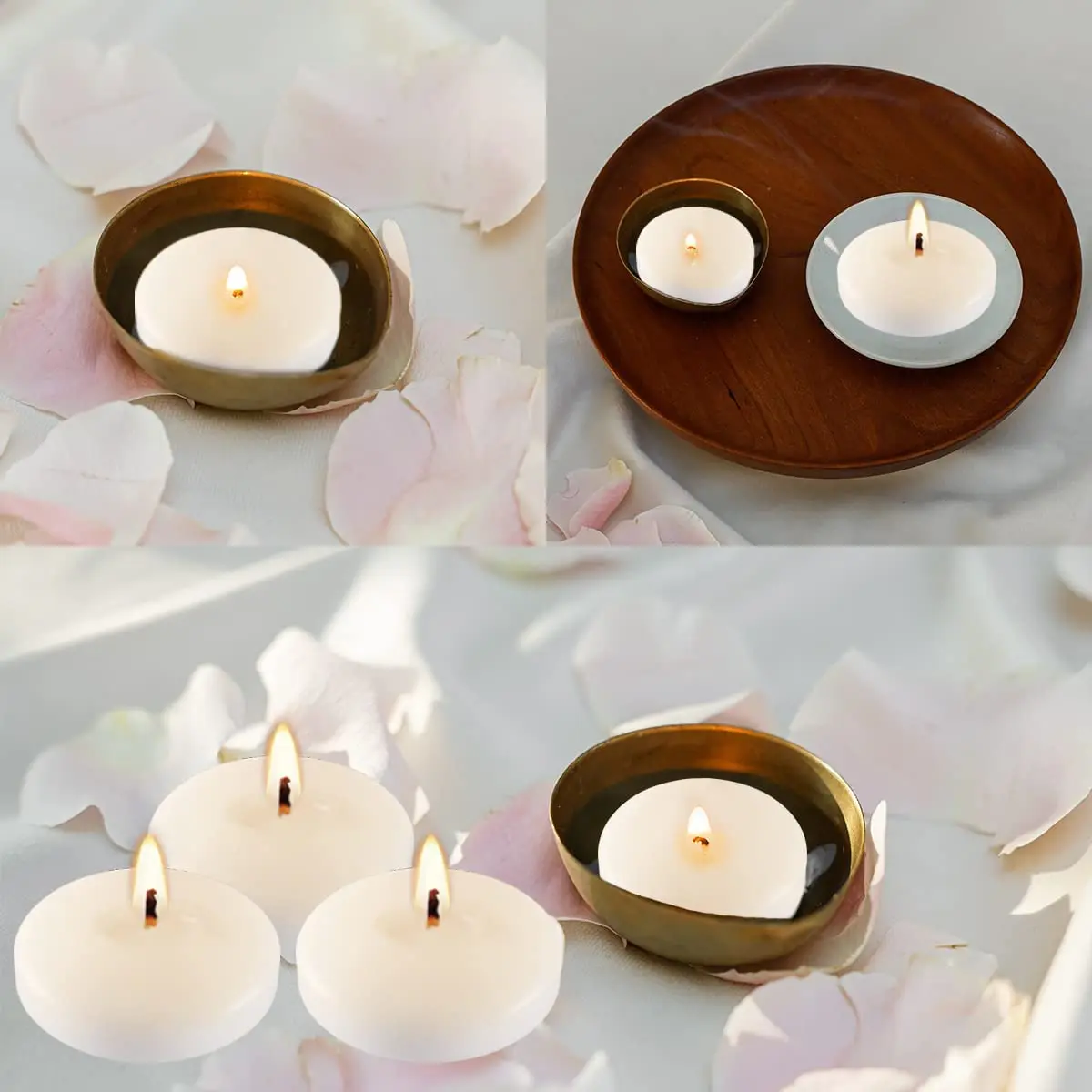 Paquete de 24 velas flotantes de 3 pulgadas, velas blancas sin perfume de  cera de parafina para quemar, para centros de mesa de boda, mesas, piscina  y