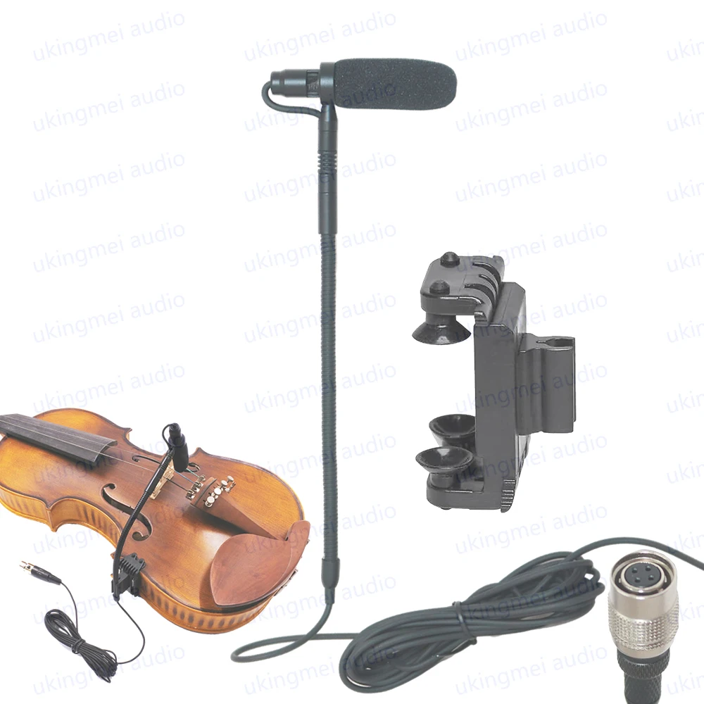 Supercardioid Condenser Microphone for Viola Acoustic Violin Musical Instrument Microphone for Body Belt-pack Transmitter System