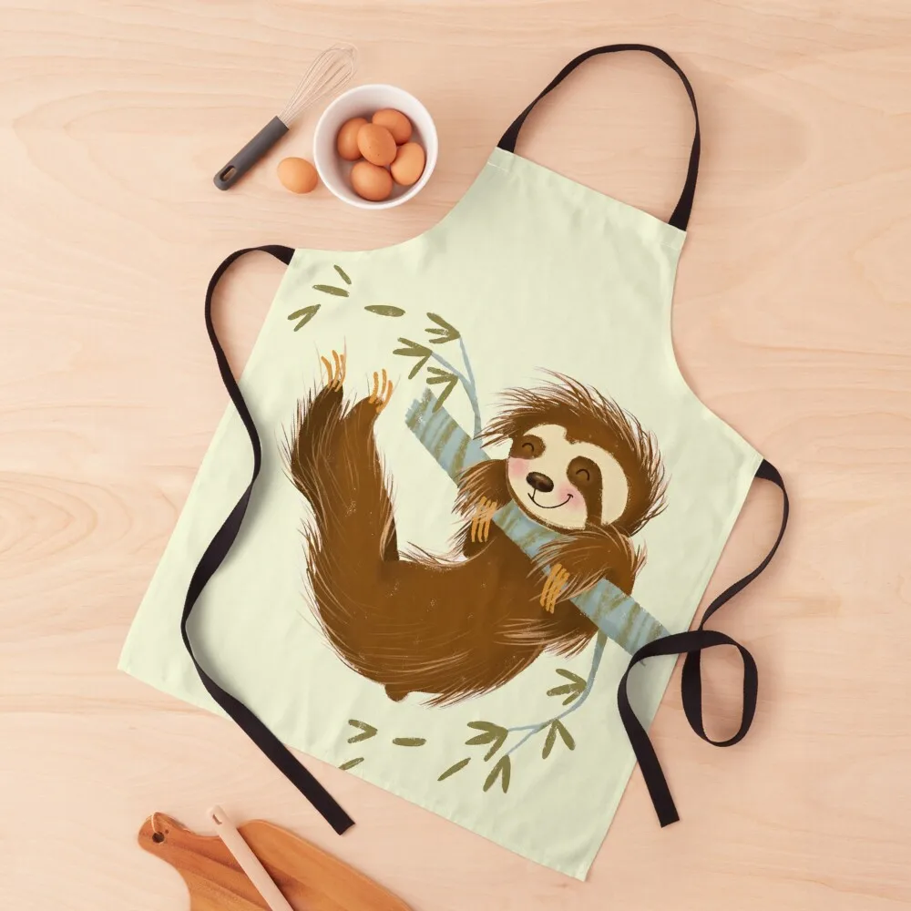

Cute sloth swinging on the tree Apron For Home Accessories professional kitchen bib Apron