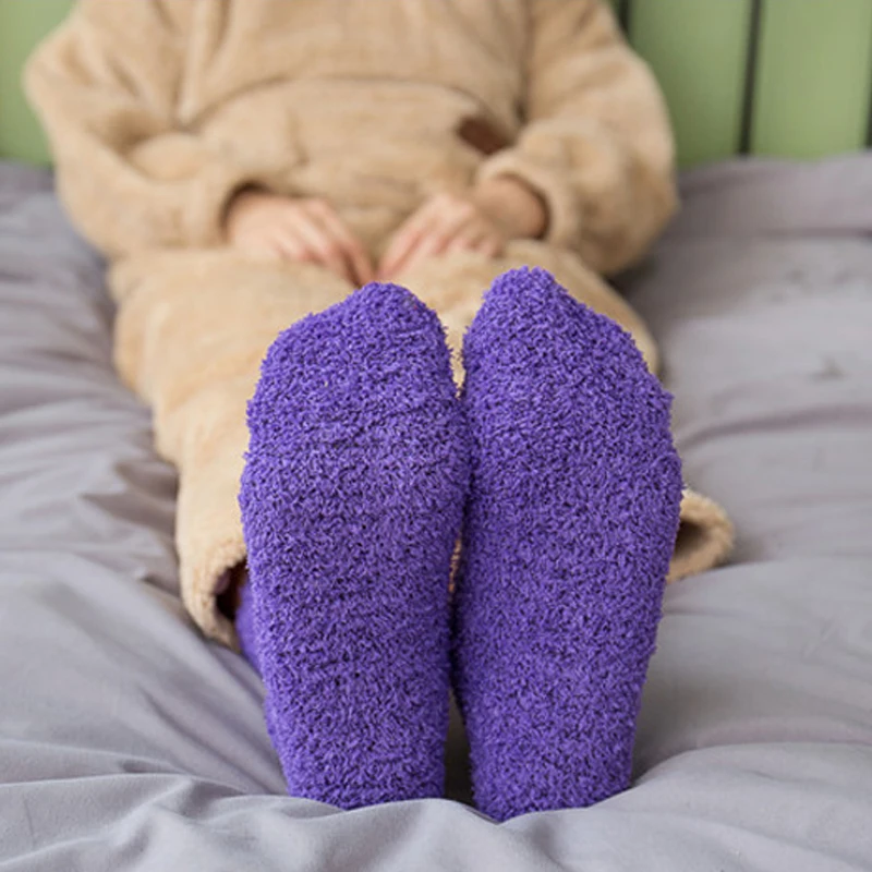 

2023 New Winter Warm Fluffy Bed Socks Women's Soft Elastic Coral Velvet Socks Indoor Floor Mink Fur Thicken Ladies Towel Socks