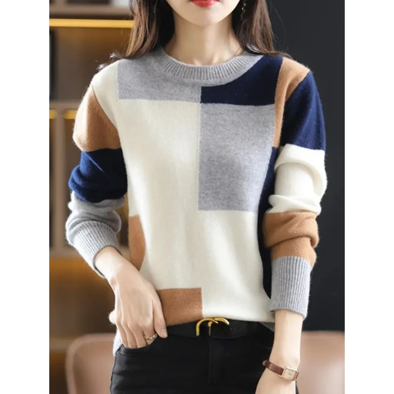 

O-Neck Vrouw Truien Dames Pull Hiver Femme Chandails Frau Pullover Winter Clothes Knitted Tops Women Sweaters 2023 N179