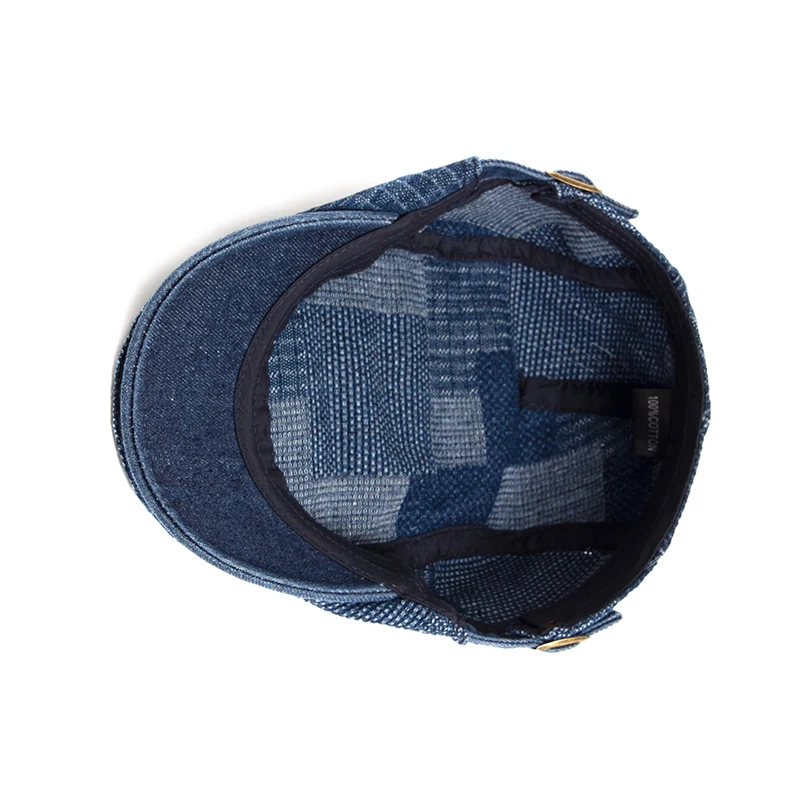 Casual Hats denim vintage beret men newsboy cap summer women forward cap cotton visor flat hat autumn peaked painter hat