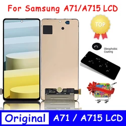 Écran tactile LCD Super AMOLED, avec empreinte digitale, pour Samsung Galaxy A71 A715 A715F A715W A715X, Original