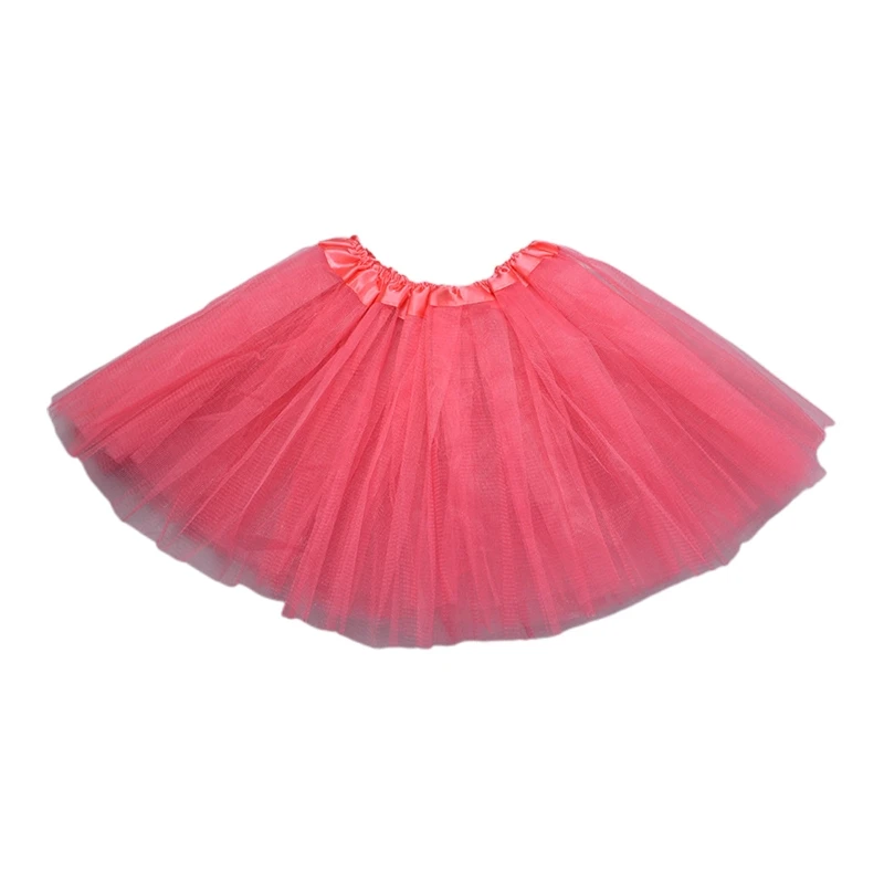 Women Adult 80s Vintage Tulle Skirt Layered Short Ballet Mesh Petticoat 3