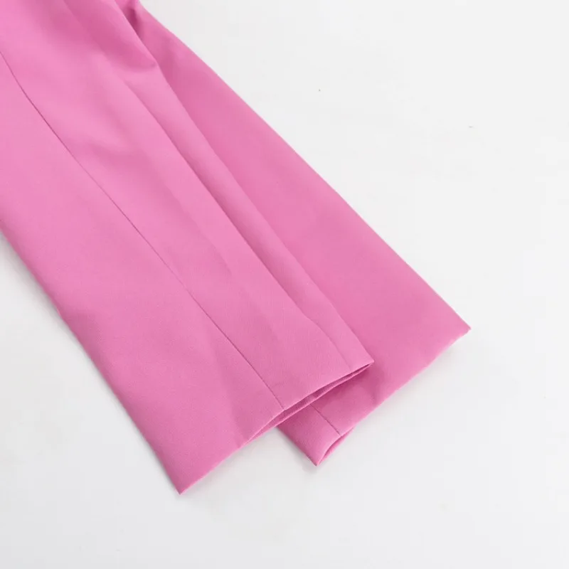 Slim Long Blazer Suits For Women Fashion Pink High Waist Skirts Female Turn Collar Blazer 2 Piece Sets Womens Outfits New