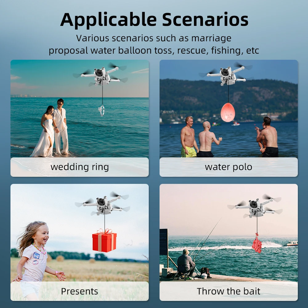 Système de largage pour drone 100g avec télécommande, charge Type-C
