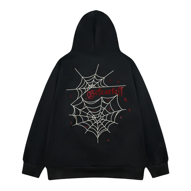 11 BYBB'S DARK Spider Hotfix Rhinestones Print Hoodie 2024 Hot Selling Casual Hoodies Spring Autumn Sweatshirt Men Women Hoodie 3