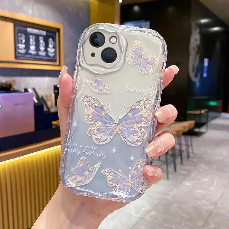 Elegant Butterfly & Flower Chain Phone Case
