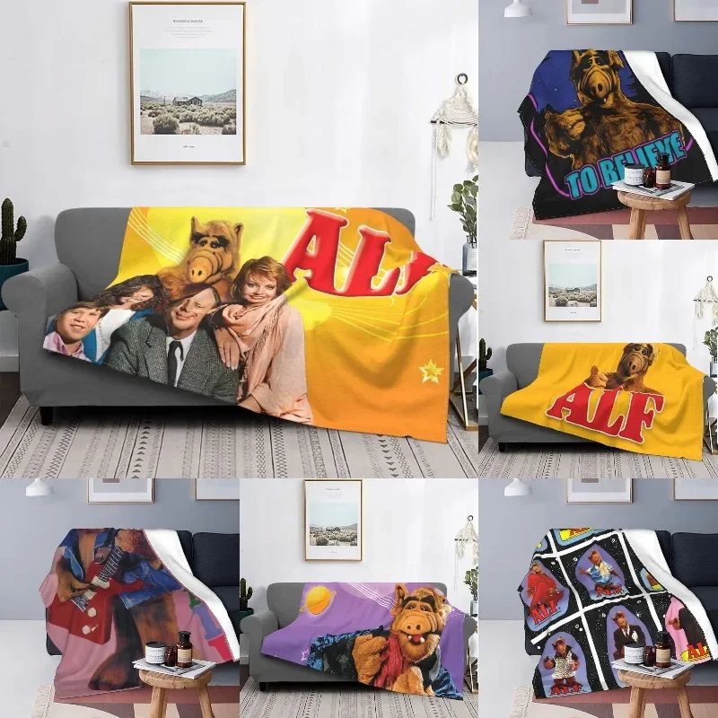 

Sci Fi TV Show ALF Blanket Warm Fleece Soft Flannel Alien Life Form Throw Blankets for Bed Sofa Travel Autumn