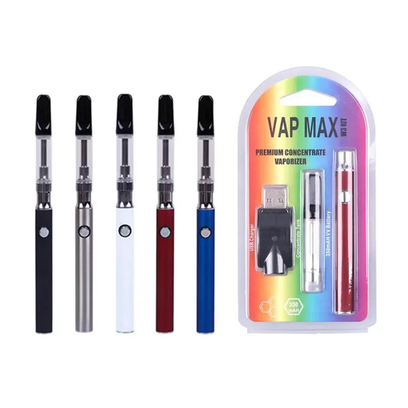 

Vap Max W3 Kit Vaporizer Rechargeable Preheat 350mAh VV Battery Vape Pen 510 Thread CC-ell Cartridge Cart 1.0ml With USB Charger