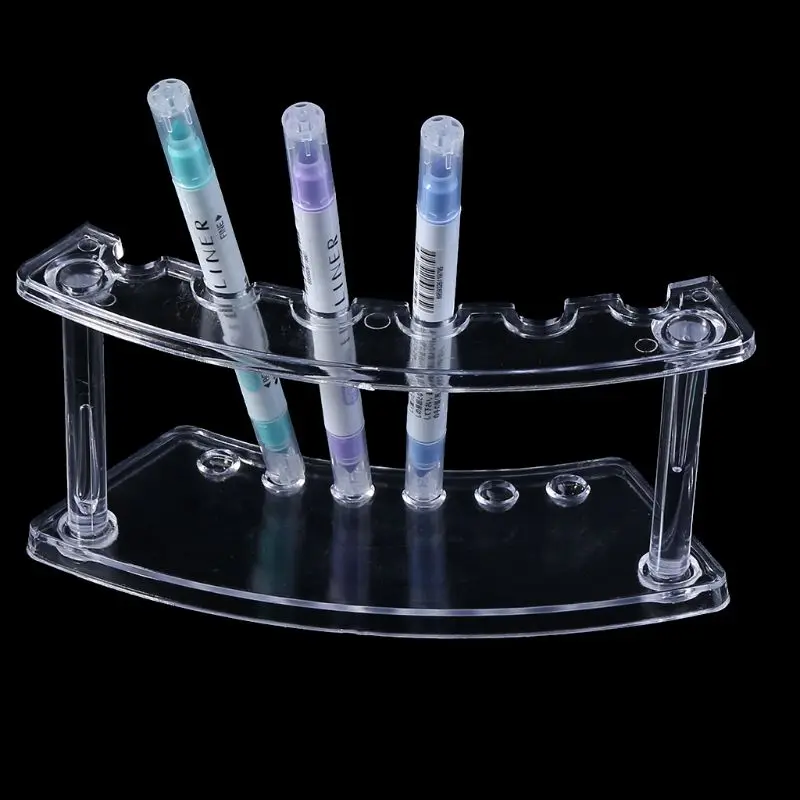 Plastic 6 Slot Pen Jewelry Display Holder Stand Display Rack High Quality Gift for Woman Fashion and Practical Transparent Color