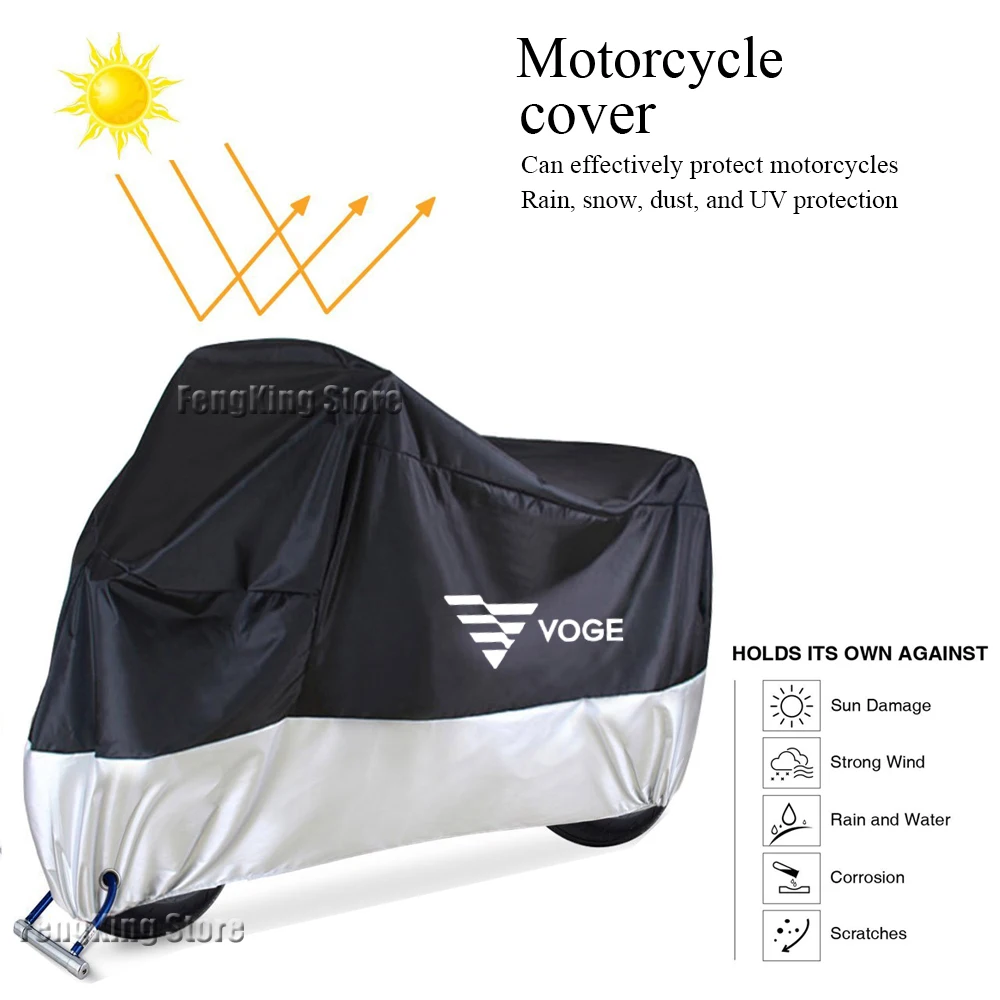 For VOGE 500DS 650DS 300DS 500R 525R 300R Motorcycle Cover Waterproof Outdoor Motorbike Rain Dustproof Snow Sun UV Protector for yamaha tenere 700 xtz 700 t700 motorcycle cover waterproof outdoor motorbike rain dustproof snow sun uv protector