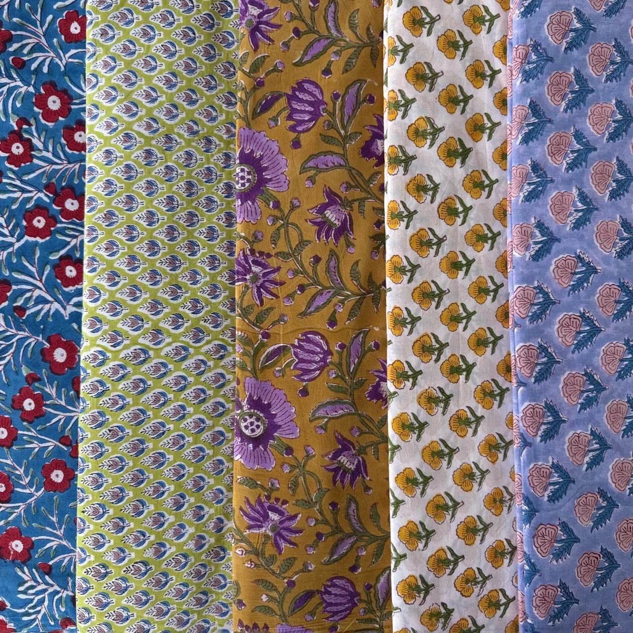 Hand-Embroidered Plant-Dyed Long-Staple Cotton Fabric Home Textiles Clothing Bag Indian Hand-Engraved Printing Cotton Fabric - 2