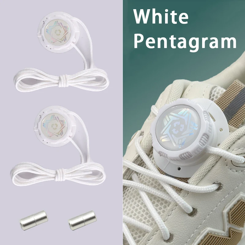 1 Paar automatische Schnürsenkel ohne Krawatten, einfache drehbare Schnallen-Schnürsenkel, dickes Seil, Tennis-Turnschuhe, Schnürsenkel, Schuhzubehör – Detail 11