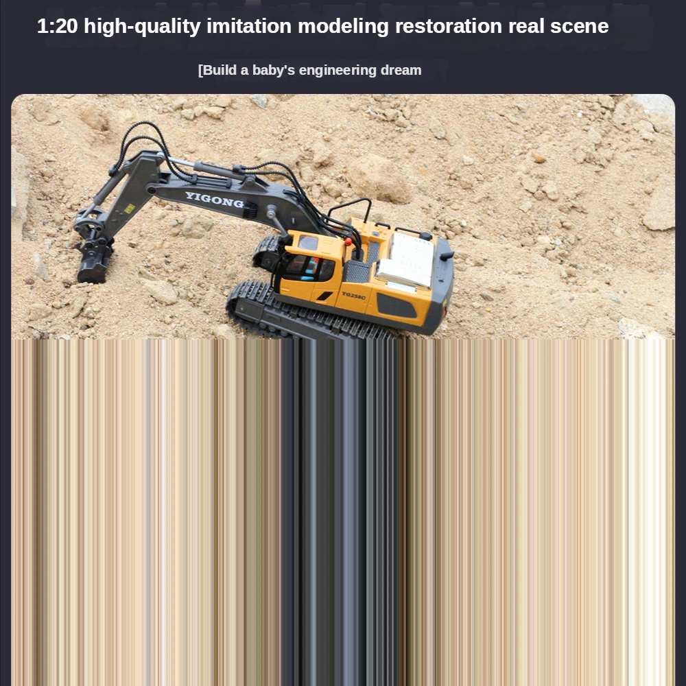 3T6B Pelleteuse Télécommandée 2,4 GHz – Jouet Construction Avec Pulvérisation, Lumières Et Son – Rotation 680°, Godet Alliage – Cadeau Enfant 3 Ans+